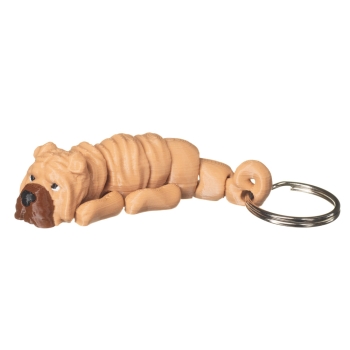 Shar pei brelok 3D beżowy pies do kluczy